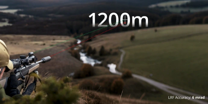 La gamme Pro intègre un télémètre laser capable de mesurer jusqu’à 1200 m