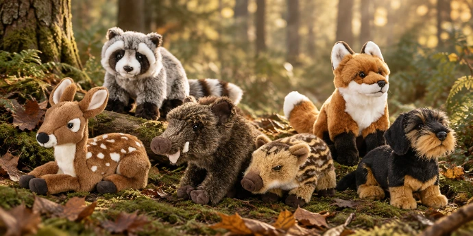 Peluches animaux de la foret