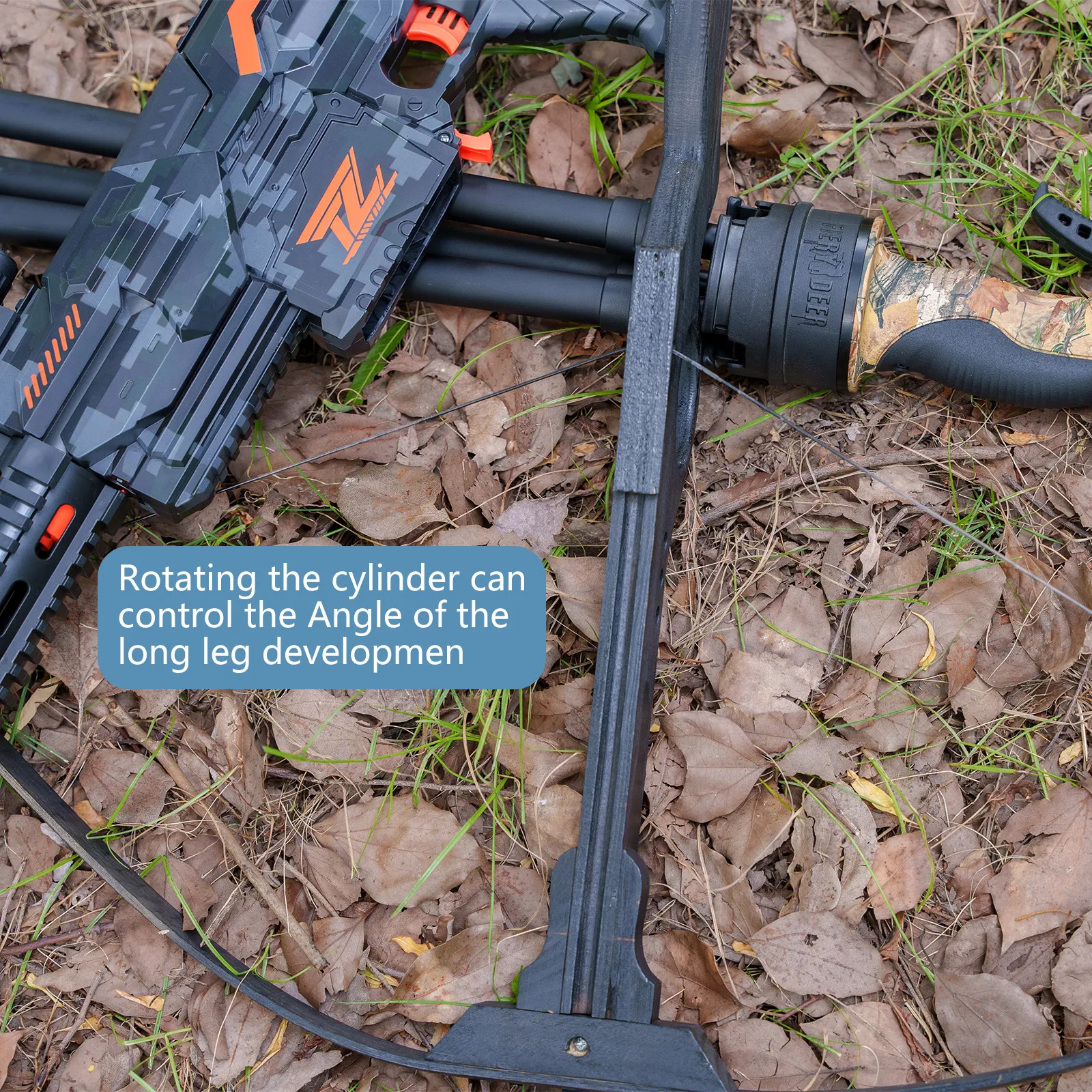 ps157432285-rubber_tripod_feet_hunting_shooting_sticks_black_pole_with_bubble_level.webp