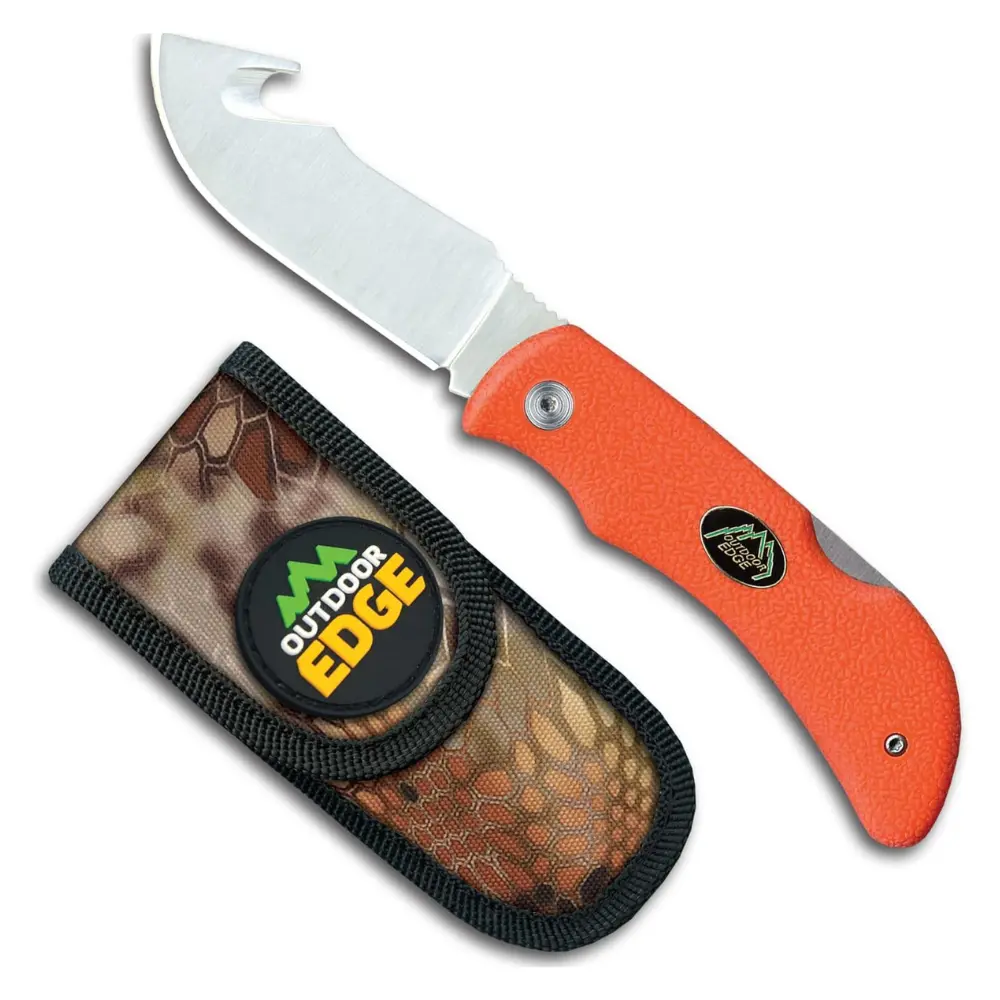 Couteau de chasse pliant avec crochet éviscérateur compact