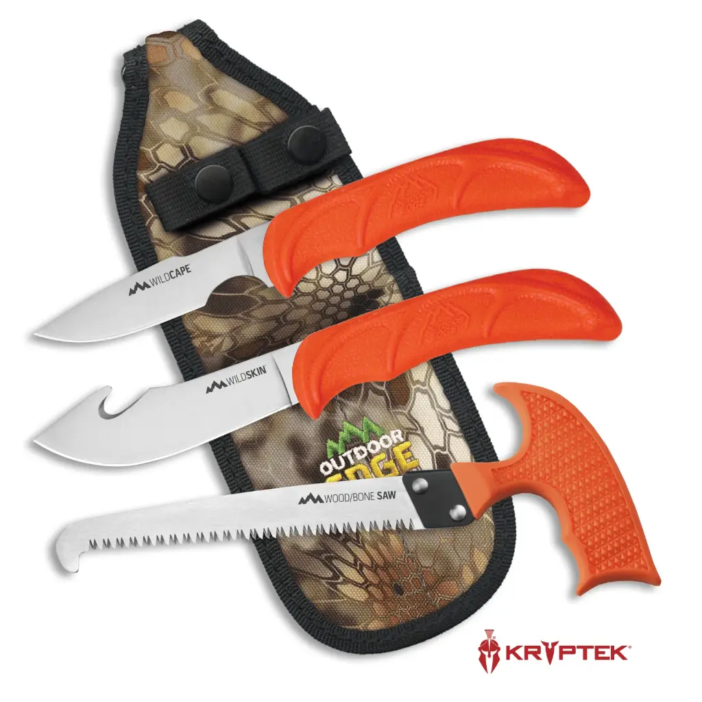 Kit de couteaux de chasse avec scie et éviscérateur pour dépecer