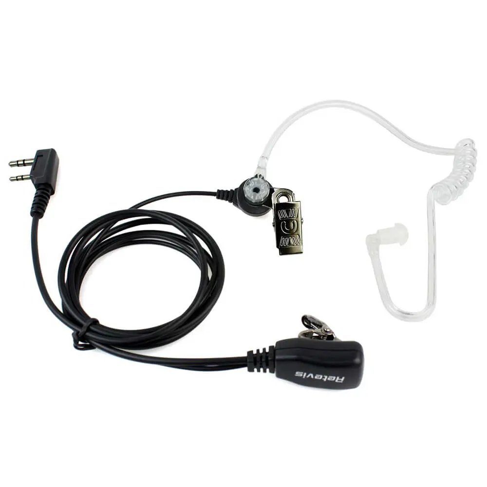 Bodyguard oortje Talkie-Walkie jacht: connector met 2 pinnen van type K