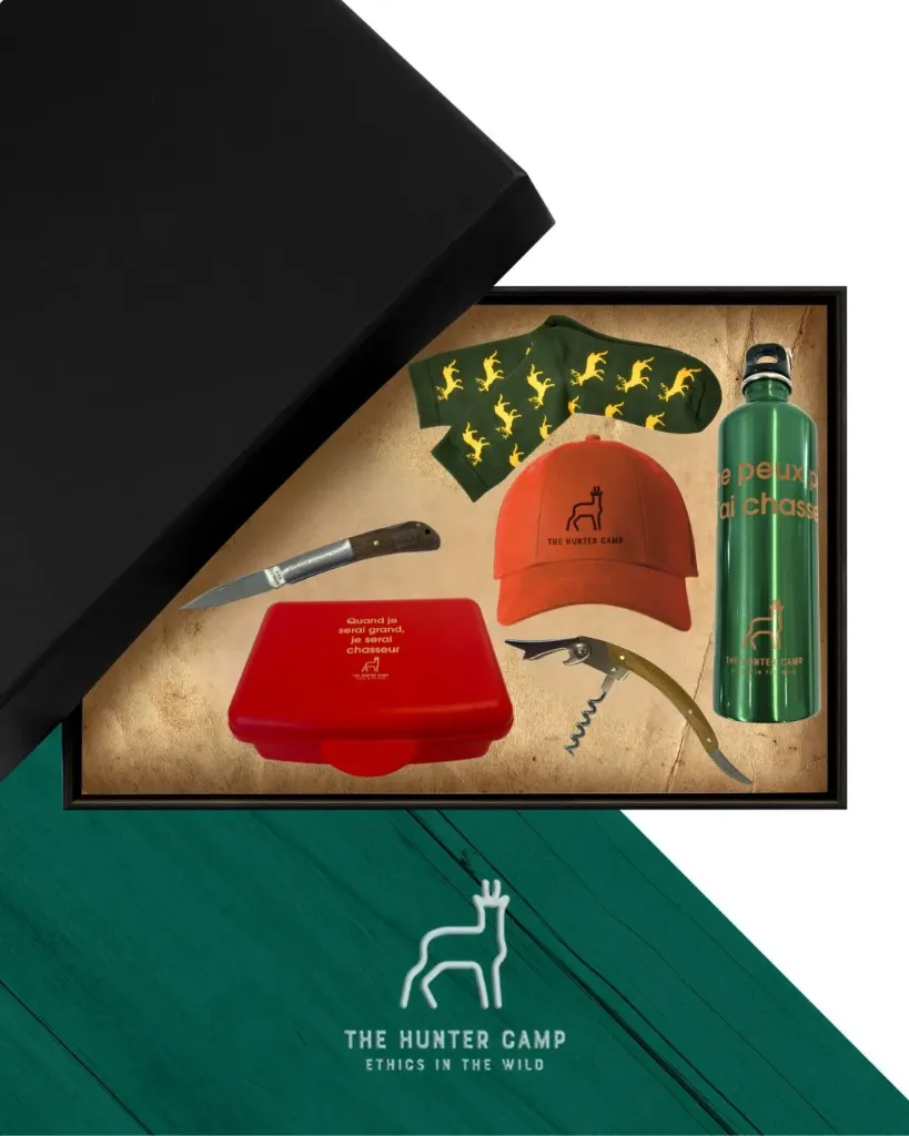 🦌 Deer Box - Gift set for hunter (36 - 40, Green with yellow deer)