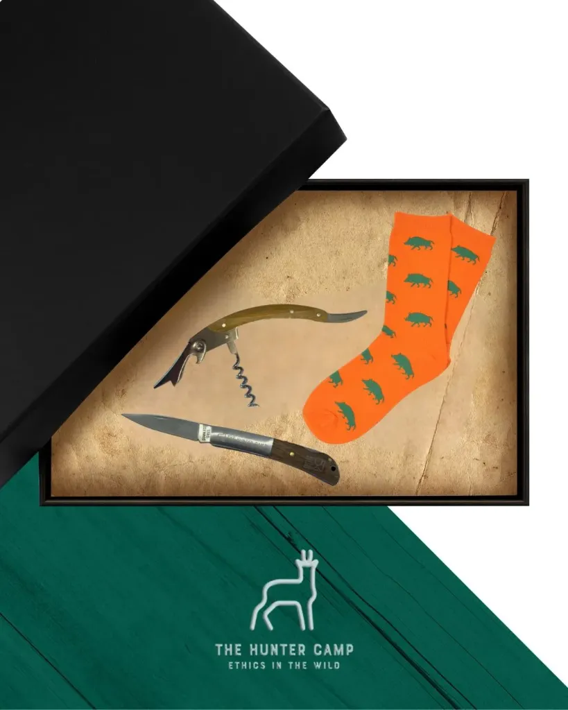 BROCARD box – Geschenkset für jäger (36 - 40, Grün mit gelben Hirschen)