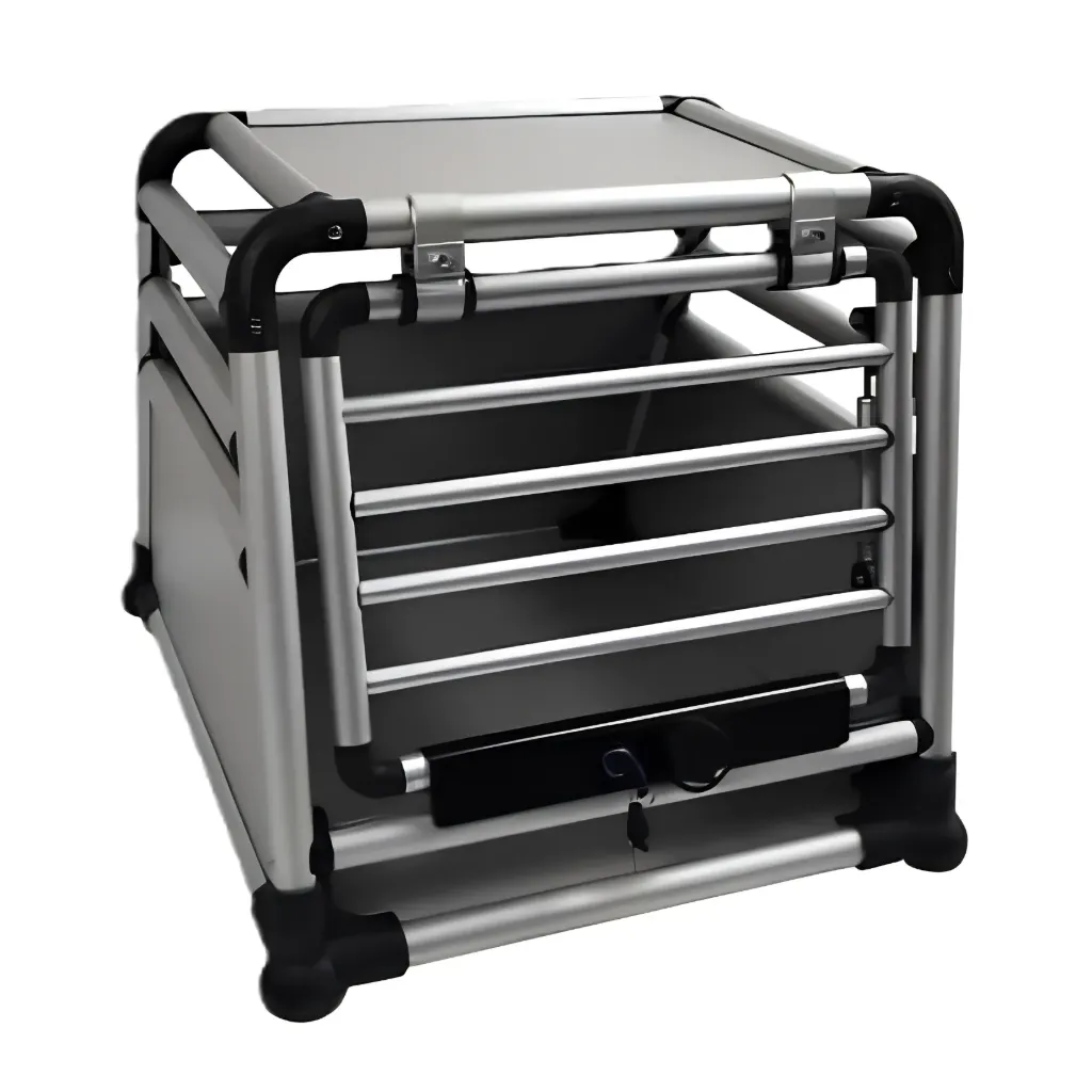 Honden transportbox van aluminium met ronde hoeken (XS)