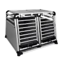 Double aluminum transport crate for dogs Round Corner